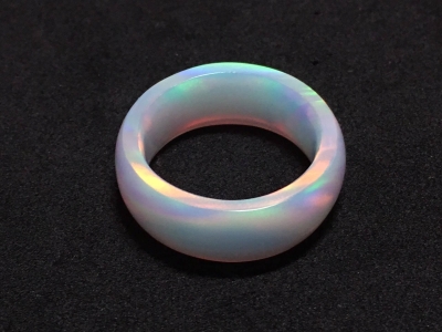 White Aurora Opal - Ring